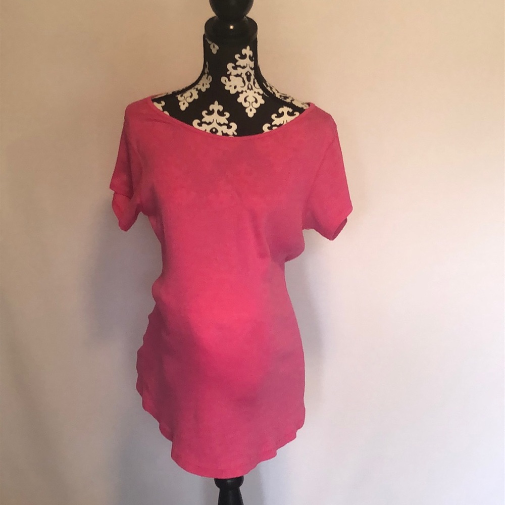 Pink stretchy maternity blouse